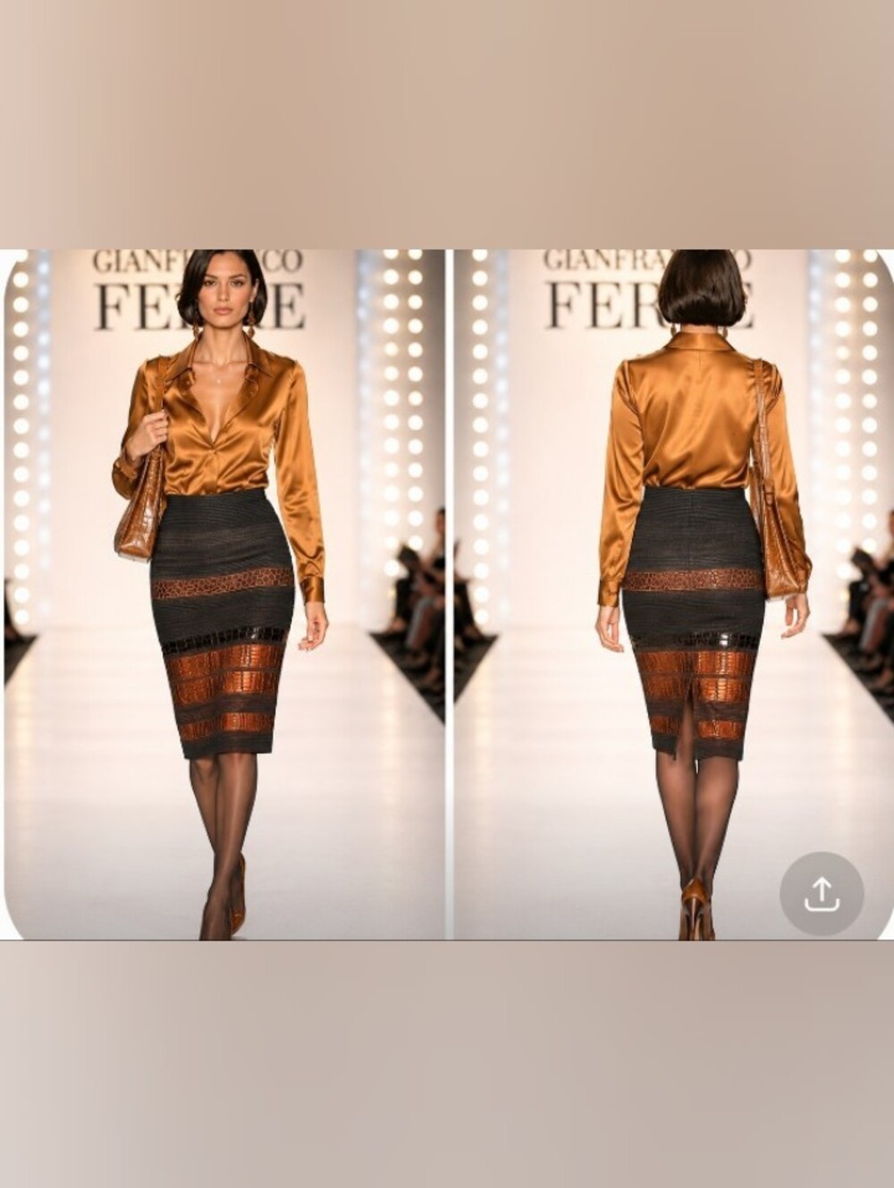 RARE Stunning Gianfranco Ferre 8 M Multimedia Reptile Pencil Knit Skirt Italy